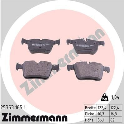 Zimmermann Disc Brake Pad Set 25353.165.1