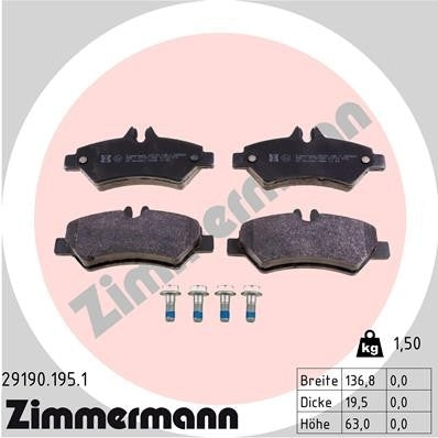 Zimmermann Disc Brake Pad Set 29190.195.1