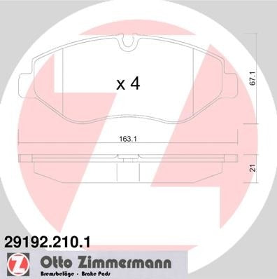 Zimmermann Disc Brake Pad Set 29192.210.1