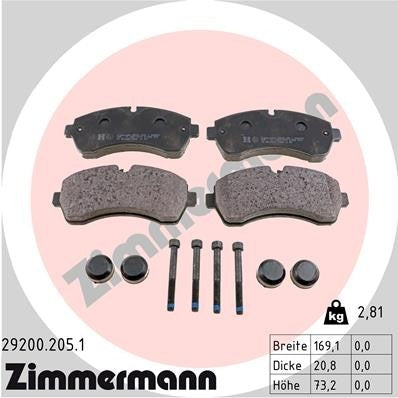 Zimmermann Disc Brake Pad Set 29200.205.1