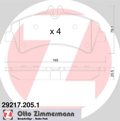 Zimmermann Disc Brake Pad Set 29217.205.1