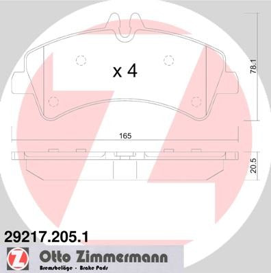 Zimmermann Disc Brake Pad Set 29217.205.1