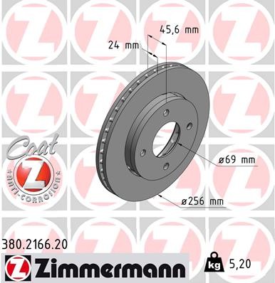 Zimmermann Brake Disc 380.2166.20