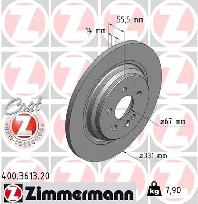 Zimmermann Disc Brake Rotor 400.3613.20