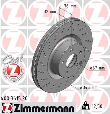 Zimmermann Disc Brake Rotor 400.3615.20