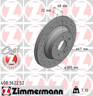 Zimmermann Disc Brake Rotor 400.3622.52