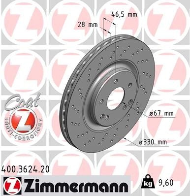 Zimmermann Disc Brake Rotor 400.3624.20