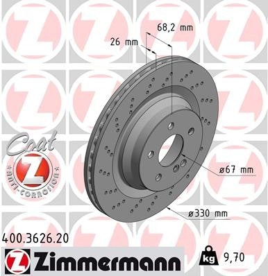 Zimmermann Disc Brake Rotor 400.3626.20