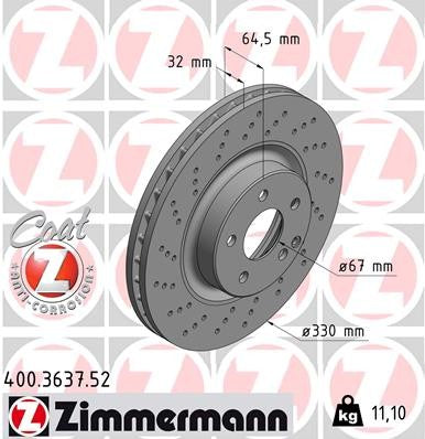 Zimmermann Brake Disc 400.3637.52