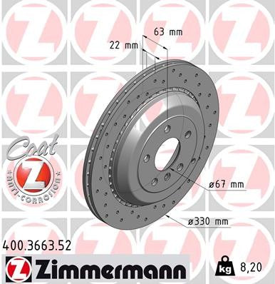 Zimmermann Brake Disc 400.3663.52