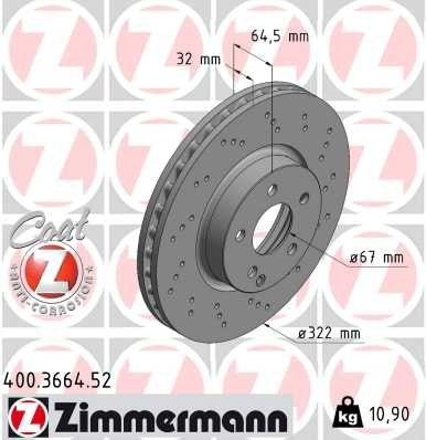 Zimmermann Disc Brake Rotor 400.3664.52