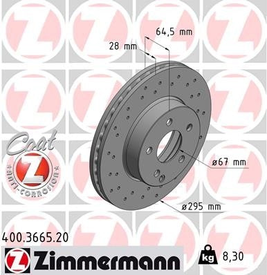 Zimmermann Disc Brake Rotor 400.3665.20
