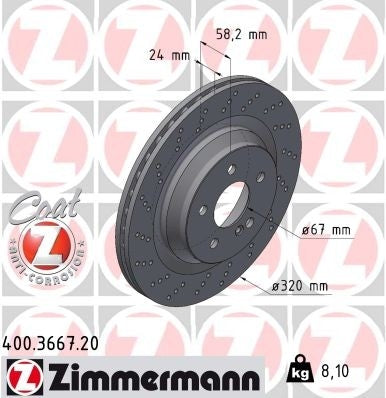 Zimmermann Disc Brake Rotor 400.3667.20