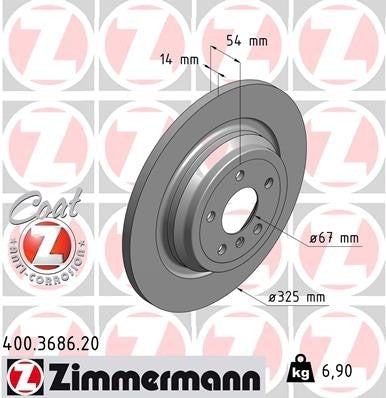 Zimmermann Disc Brake Rotor 400.3686.20