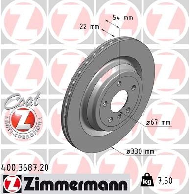 Zimmermann Disc Brake Rotor 400.3687.20