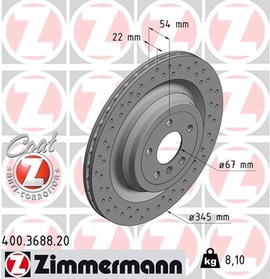 Zimmermann Disc Brake Rotor 400.3688.20