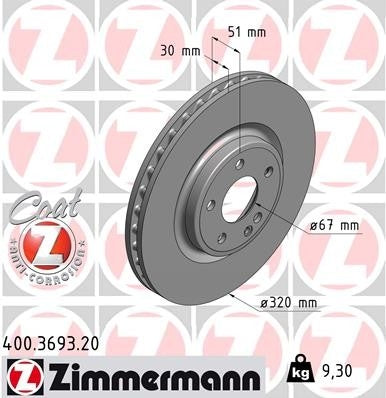 Zimmermann Disc Brake Rotor 400.3693.20