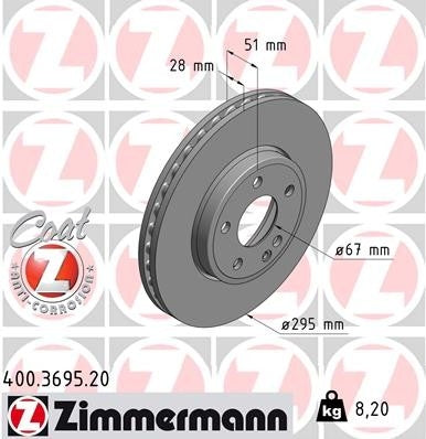 Zimmermann Disc Brake Rotor 400.3695.20