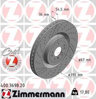 Zimmermann Disc Brake Rotor 400.3698.20
