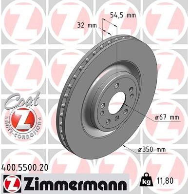 Zimmermann Disc Brake Rotor 400.5500.20
