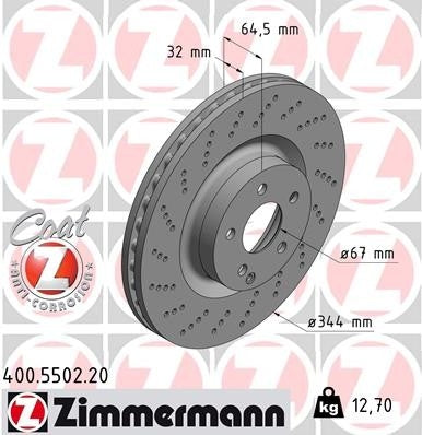 Zimmermann Disc Brake Rotor 400.5502.20