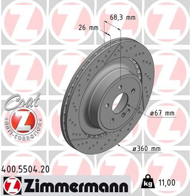 Zimmermann Disc Brake Rotor 400.5504.20