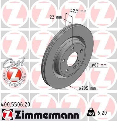 Zimmermann Disc Brake Rotor 400.5506.20