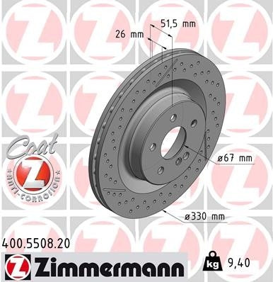 Zimmermann Disc Brake Rotor 400.5508.20