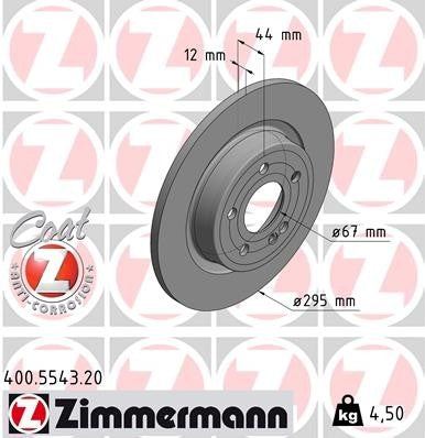 Zimmermann Disc Brake Rotor 400.5543.20