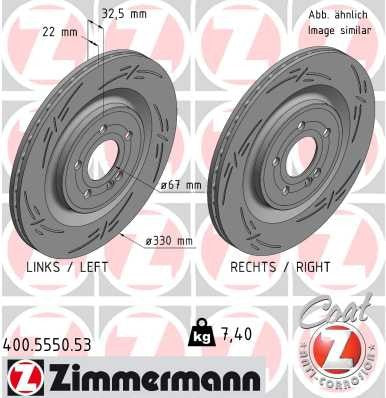 Zimmermann Disc Brake Rotor 400.5550.53