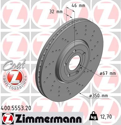 Zimmermann Disc Brake Rotor 400.5553.20