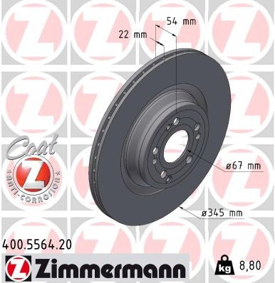 Zimmermann Disc Brake Rotor 400.5564.20