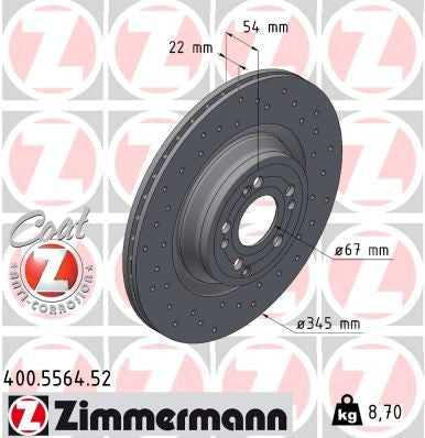 Zimmermann Disc Brake Rotor 400.5564.52