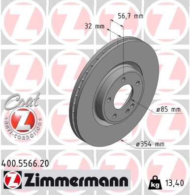 Zimmermann Disc Brake Rotor 400.5566.20