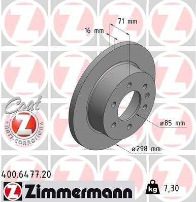 Zimmermann Disc Brake Rotor 400.6477.20