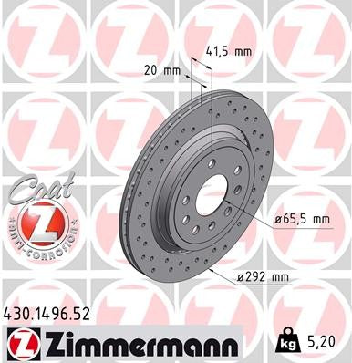 Zimmermann Brake Disc 430.1496.52