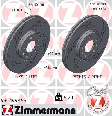 Zimmermann Disc Brake Rotor 430.1499.53