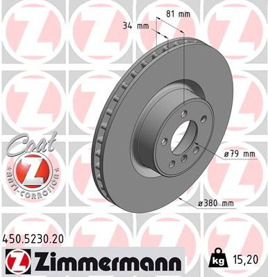 Zimmermann Disc Brake Rotor 450.5230.20