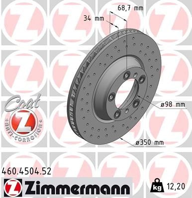 Zimmermann Disc Brake Rotor 460.4504.52