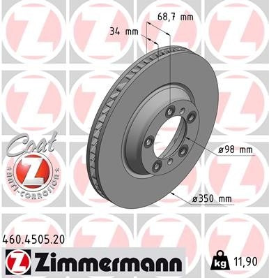 Zimmermann Disc Brake Rotor 460.4505.20