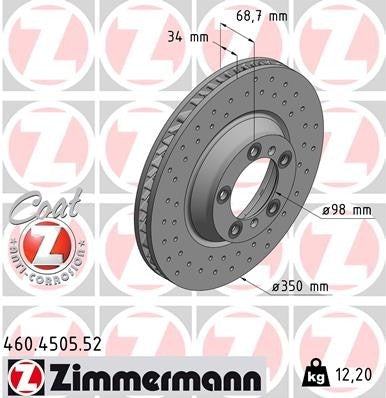 Zimmermann Disc Brake Rotor 460.4505.52