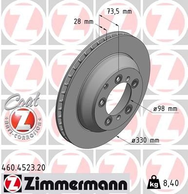 Zimmermann Disc Brake Rotor 460.4523.20