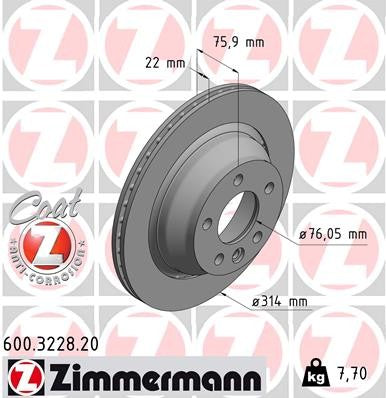 Zimmermann Brake Disc 600.3228.20