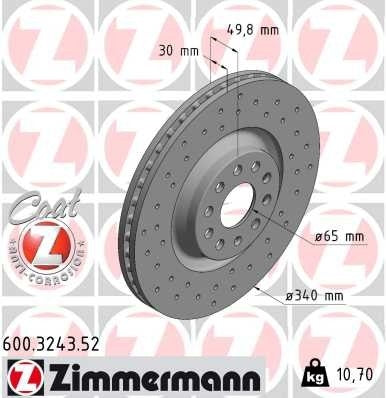 Zimmermann Disc Brake Rotor 600.3243.52