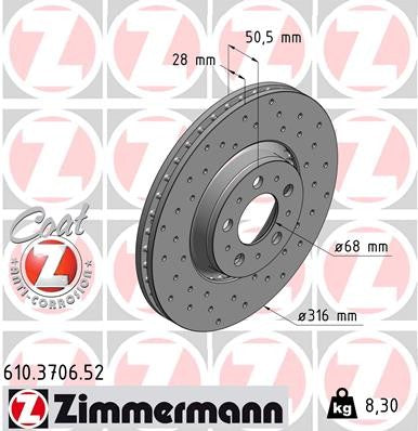 Zimmermann Brake Disc 610.3706.52