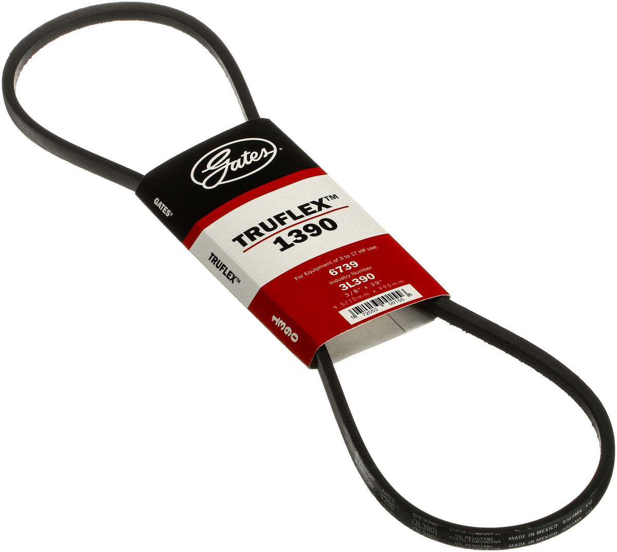 Gates 3L 3/8in x 39in FHP Low Horse-Power V-Belt 1390 *Discontinued