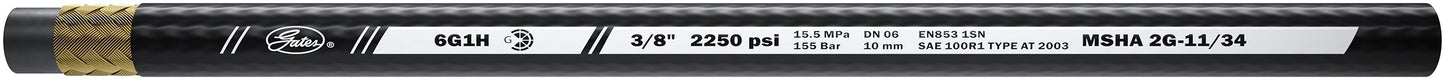 Gates Hydraulic Hose - Medium Pressure - Global G1H 1-Wire Braid Hose - High-Temp 70756