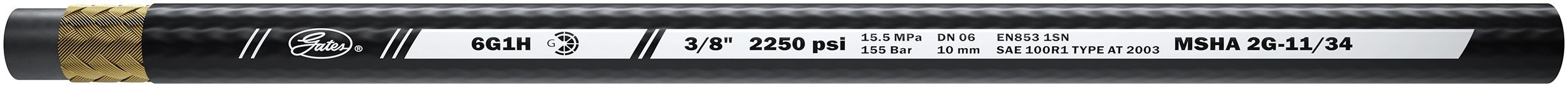 Gates Hydraulic Hose - Medium Pressure - Global G1H 1-Wire Braid Hose - High-Temp 70756