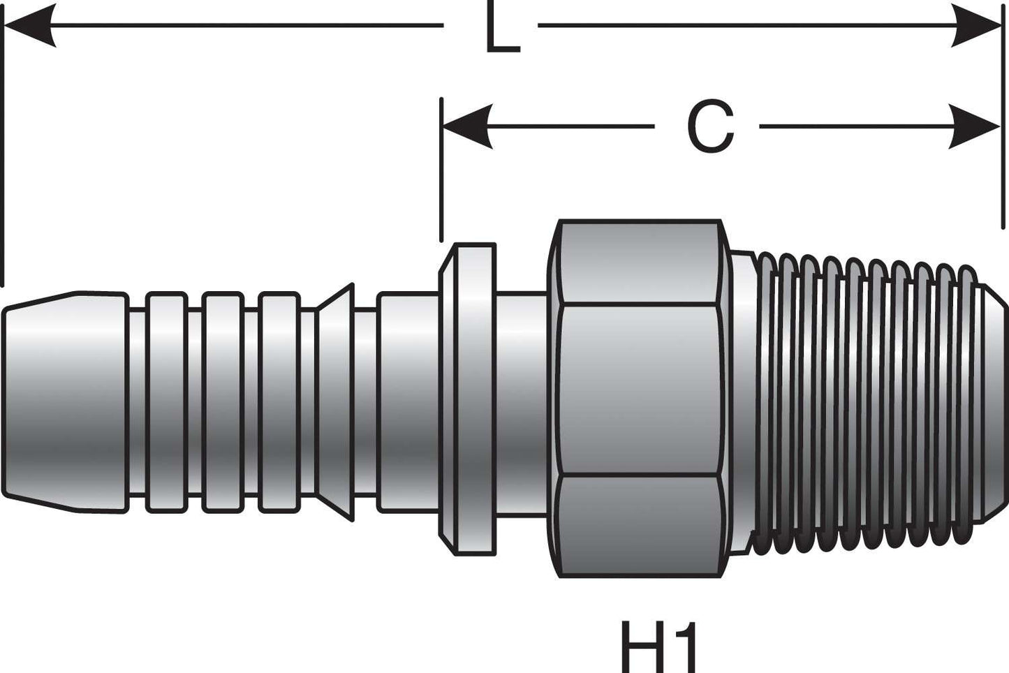 Gates Hydraulic Coupling / Adapter G20100-0808