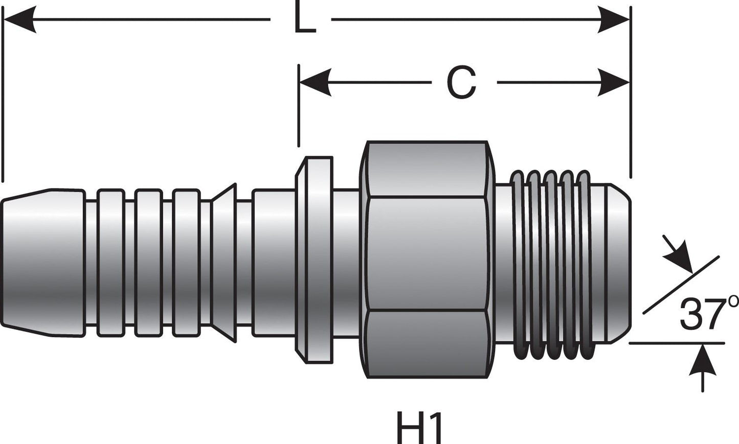 Gates Hydraulic Coupling / Adapter G20165-1216